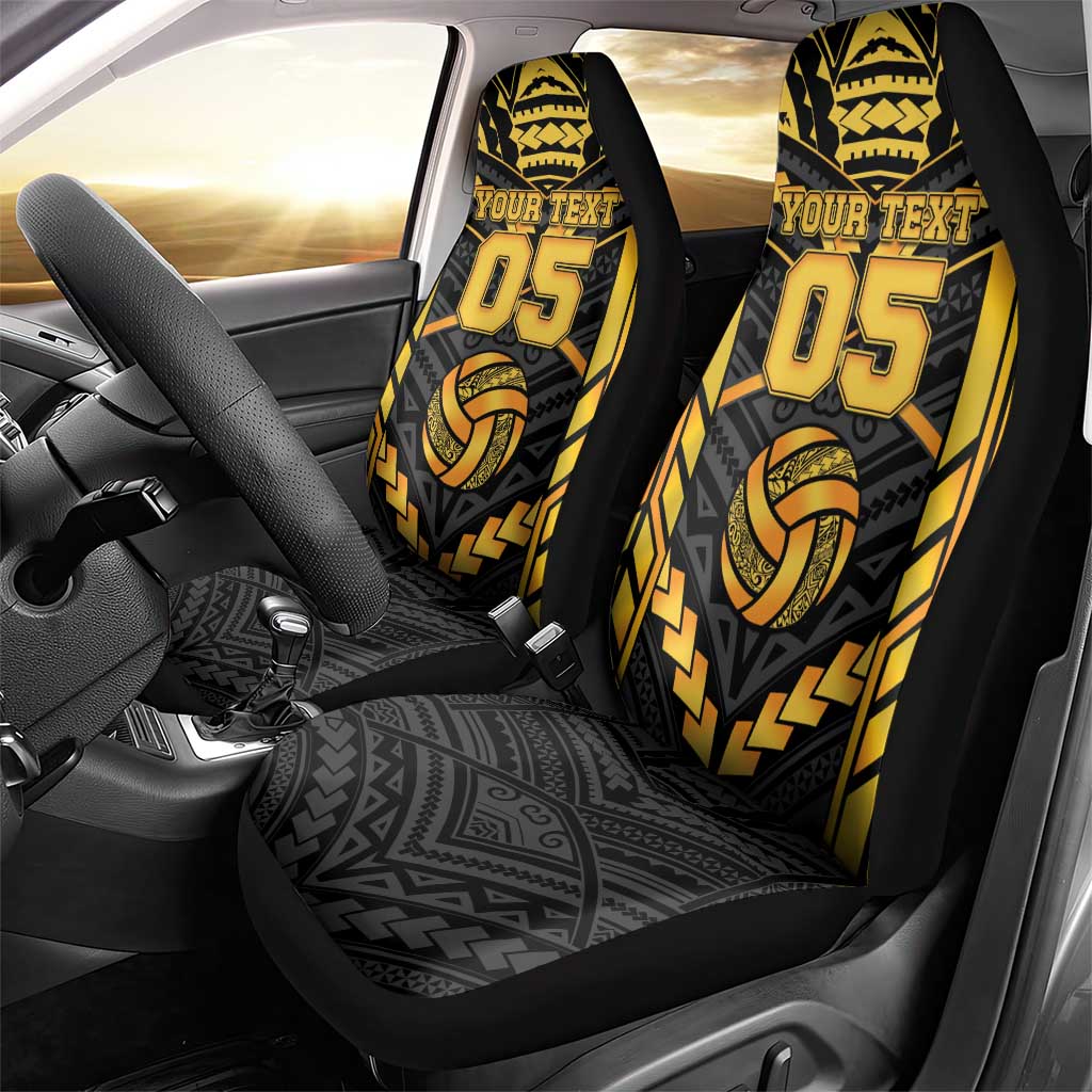 Custom Polynesia Beach Volleyball Car Seat Cover Gold Polynesian Tribal Pattern LT05 - Polynesian Pride