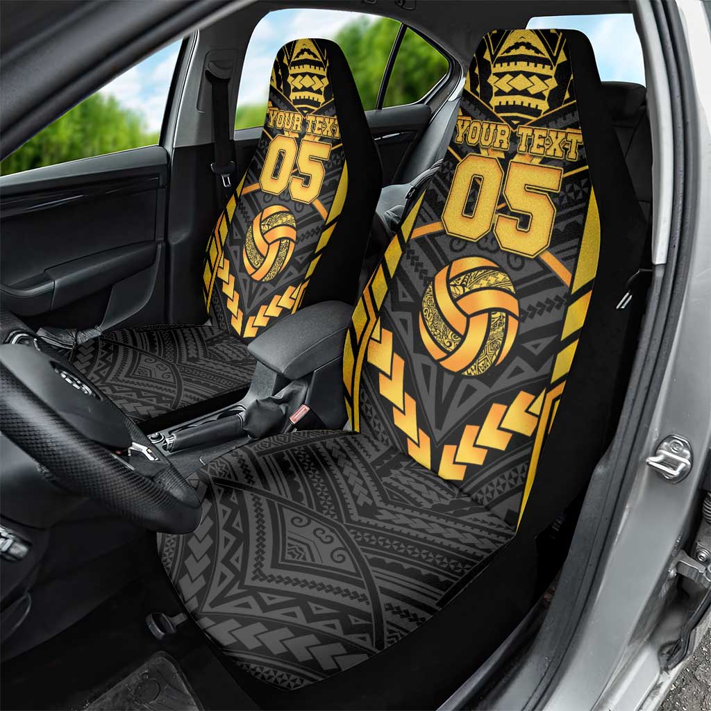 Custom Polynesia Beach Volleyball Car Seat Cover Gold Polynesian Tribal Pattern LT05 - Polynesian Pride