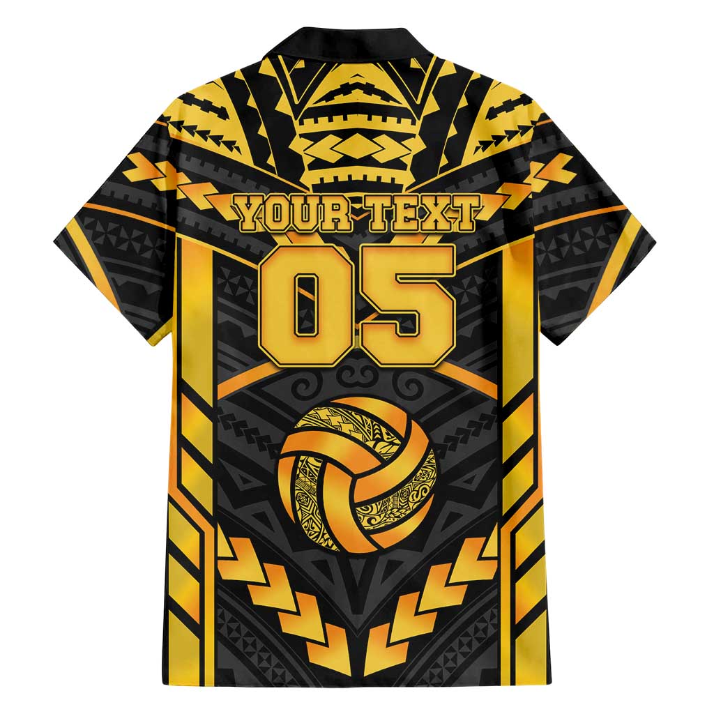 Custom Polynesia Beach Volleyball Family Matching Long Sleeve Bodycon Dress and Hawaiian Shirt Gold Polynesian Tribal Pattern - Polynesian Pride
