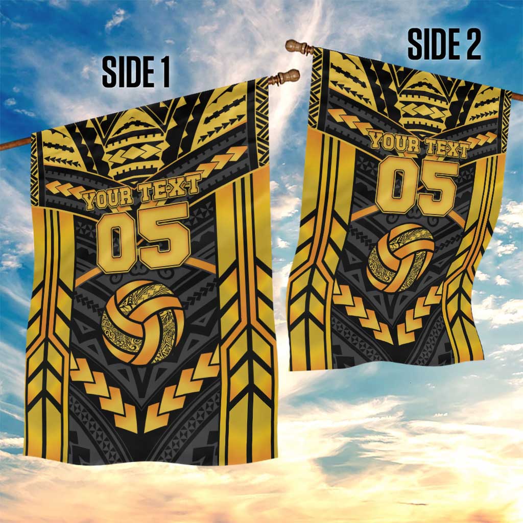 Custom Polynesia Beach Volleyball Garden Flag Gold Polynesian Tribal Pattern LT05 - Polynesian Pride
