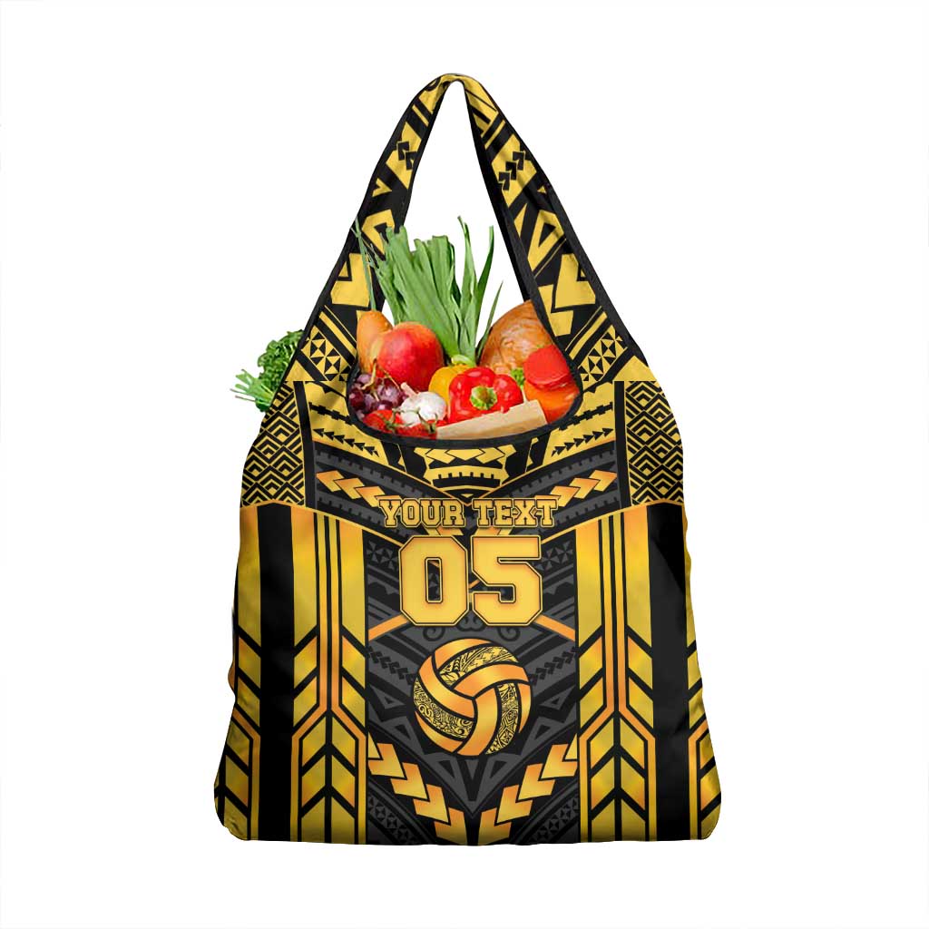 Custom Polynesia Beach Volleyball Grocery Bag Gold Polynesian Tribal Pattern LT05 1-pack One Size Gold - Polynesian Pride
