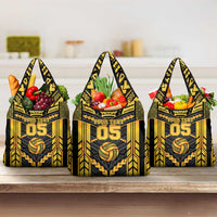 Custom Polynesia Beach Volleyball Grocery Bag Gold Polynesian Tribal Pattern LT05 3-pack One Size Gold - Polynesian Pride