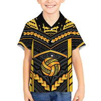 Custom Polynesia Beach Volleyball Hawaiian Shirt Gold Polynesian Tribal Pattern LT05 - Polynesian Pride