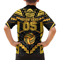 Custom Polynesia Beach Volleyball Hawaiian Shirt Gold Polynesian Tribal Pattern LT05 - Polynesian Pride