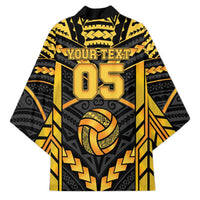 Custom Polynesia Beach Volleyball Kimono Gold Polynesian Tribal Pattern LT05 - Polynesian Pride