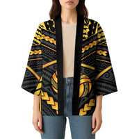 Custom Polynesia Beach Volleyball Kimono Gold Polynesian Tribal Pattern LT05 - Polynesian Pride