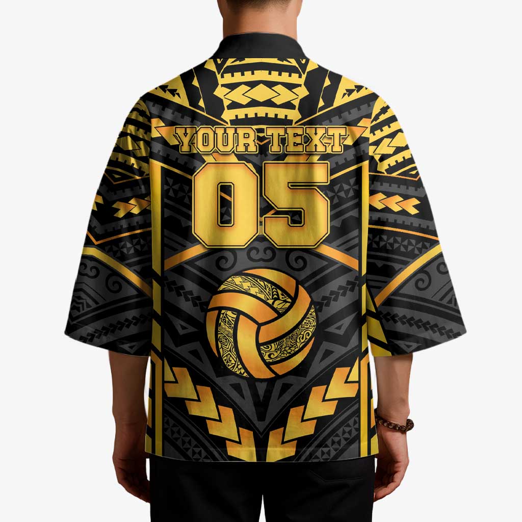 Custom Polynesia Beach Volleyball Kimono Gold Polynesian Tribal Pattern LT05 - Polynesian Pride