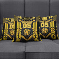 Custom Polynesia Beach Volleyball Pillow Cover Gold Polynesian Tribal Pattern LT05 - Polynesian Pride