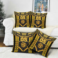 Custom Polynesia Beach Volleyball Pillow Cover Gold Polynesian Tribal Pattern LT05 - Polynesian Pride