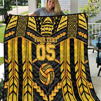 Custom Polynesia Beach Volleyball Quilt Gold Polynesian Tribal Pattern LT05 Gold - Polynesian Pride