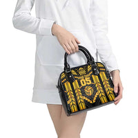 Custom Polynesia Beach Volleyball Shoulder Handbag Gold Polynesian Tribal Pattern - Polynesian Pride