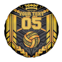 Custom Polynesia Beach Volleyball Spare Tire Cover Gold Polynesian Tribal Pattern LT05 - Polynesian Pride