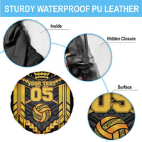 Custom Polynesia Beach Volleyball Spare Tire Cover Gold Polynesian Tribal Pattern LT05 - Polynesian Pride