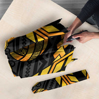 Custom Polynesia Beach Volleyball Umbrella Gold Polynesian Tribal Pattern - Polynesian Pride