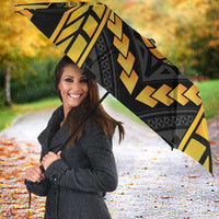 Custom Polynesia Beach Volleyball Umbrella Gold Polynesian Tribal Pattern - Polynesian Pride