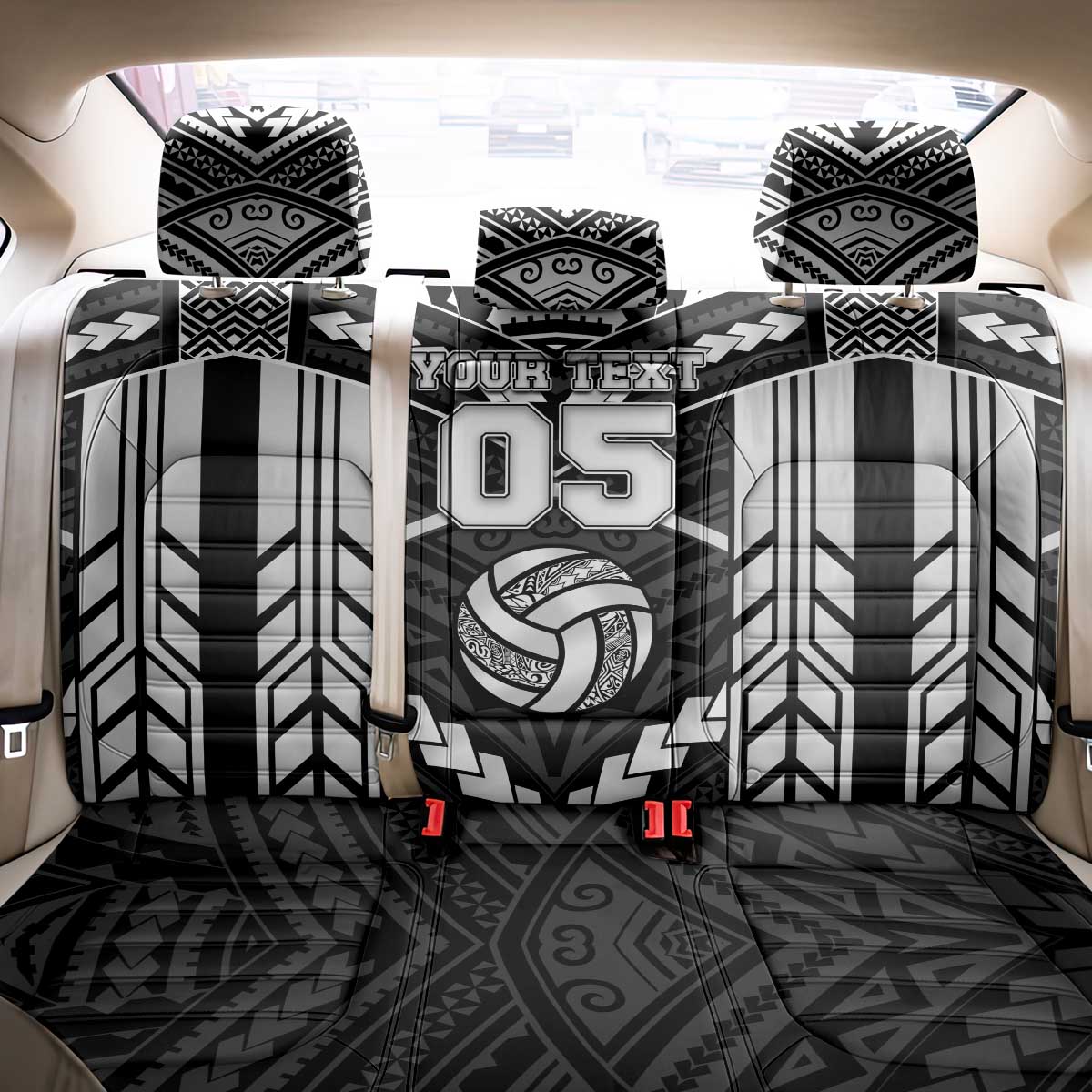 Custom Polynesia Beach Volleyball Back Car Seat Cover Polynesian Tribal Pattern LT05 - Polynesian Pride