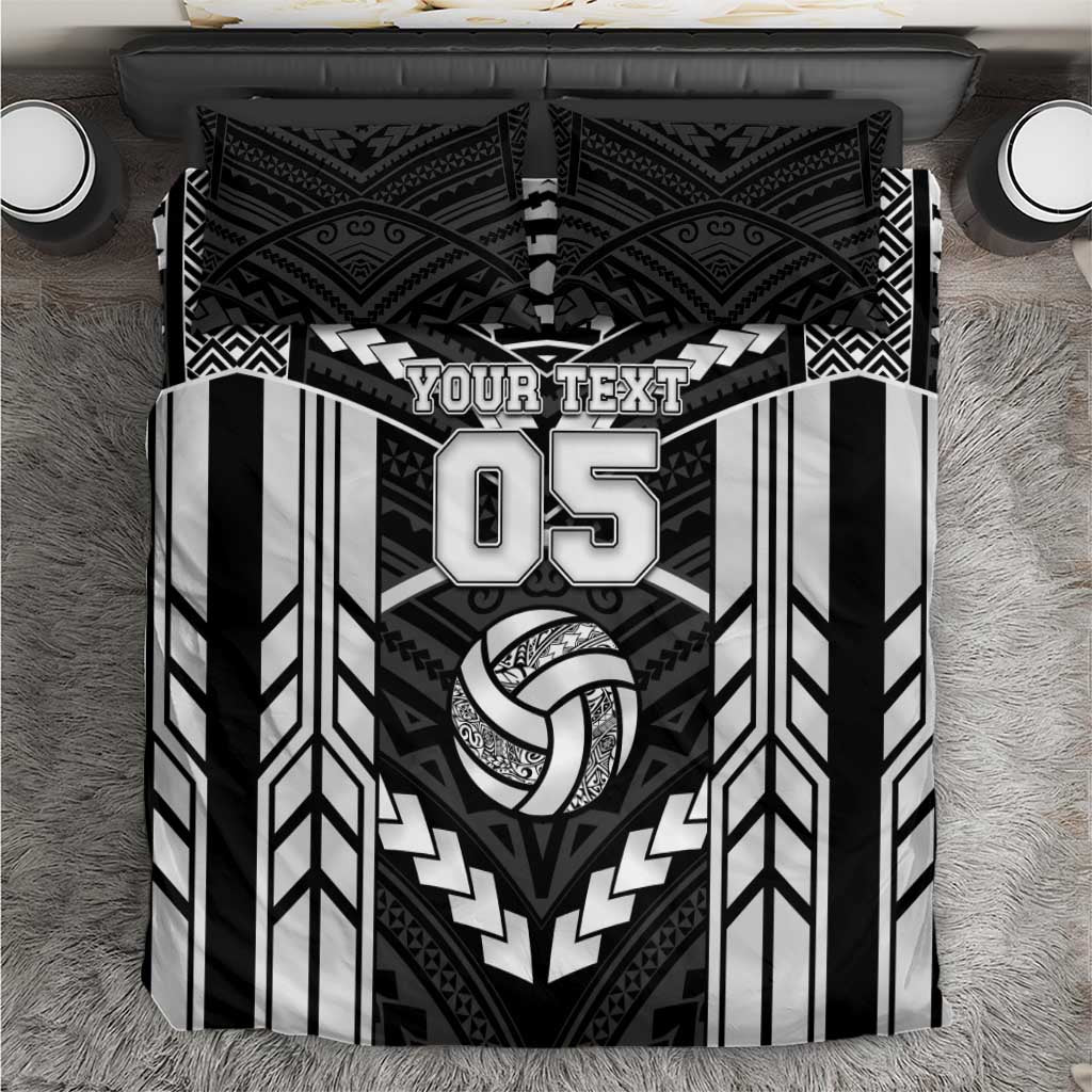 Custom Polynesia Beach Volleyball Bedding Set Polynesian Tribal Pattern LT05 Black - Polynesian Pride