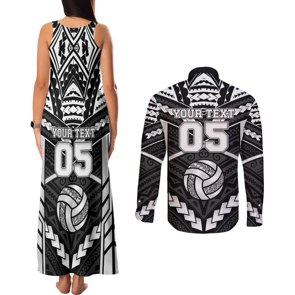 Custom Polynesia Beach Volleyball Couples Matching Tank Maxi Dress and Long Sleeve Button Shirt Polynesian Tribal Pattern LT05 - Polynesian Pride