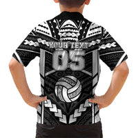 Custom Polynesia Beach Volleyball Family Matching Off The Shoulder Long Sleeve Dress and Hawaiian Shirt Polynesian Tribal Pattern LT05 - Polynesian Pride