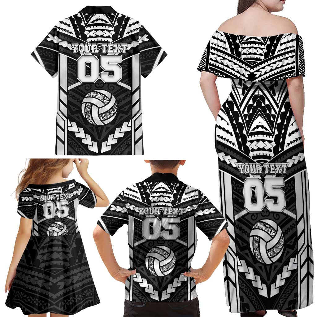 Custom Polynesia Beach Volleyball Family Matching Off Shoulder Maxi Dress and Hawaiian Shirt Polynesian Tribal Pattern LT05 - Polynesian Pride