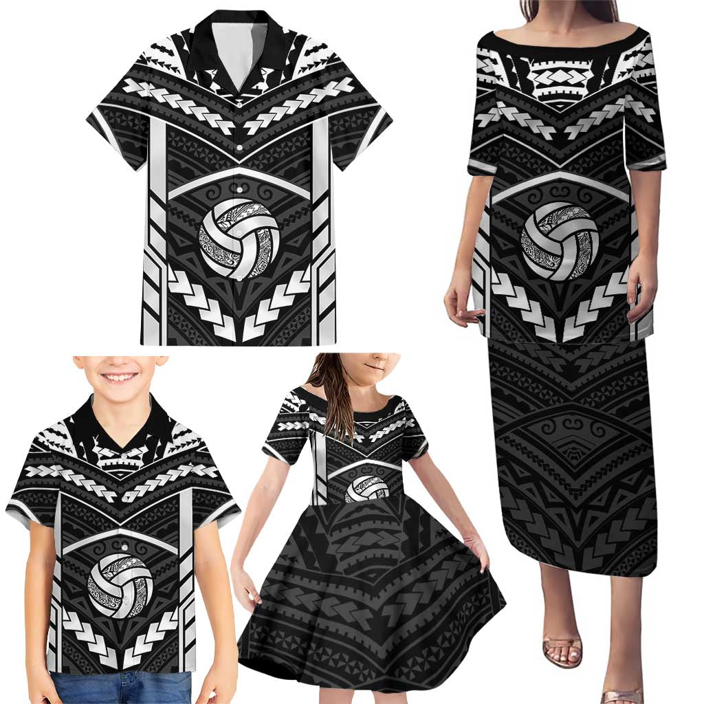 Custom Polynesia Beach Volleyball Family Matching Puletasi and Hawaiian Shirt Polynesian Tribal Pattern - Polynesian Pride