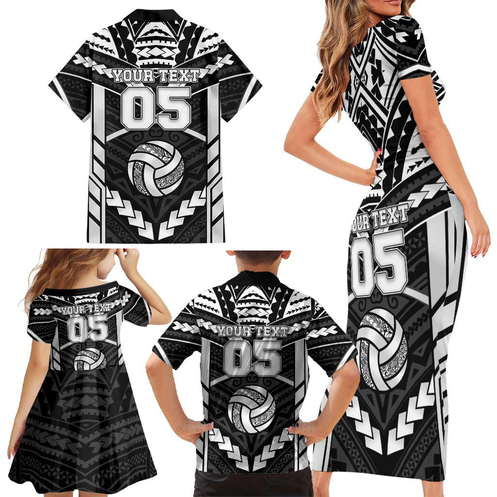 Custom Polynesia Beach Volleyball Family Matching Short Sleeve Bodycon Dress and Hawaiian Shirt Polynesian Tribal Pattern LT05 - Polynesian Pride