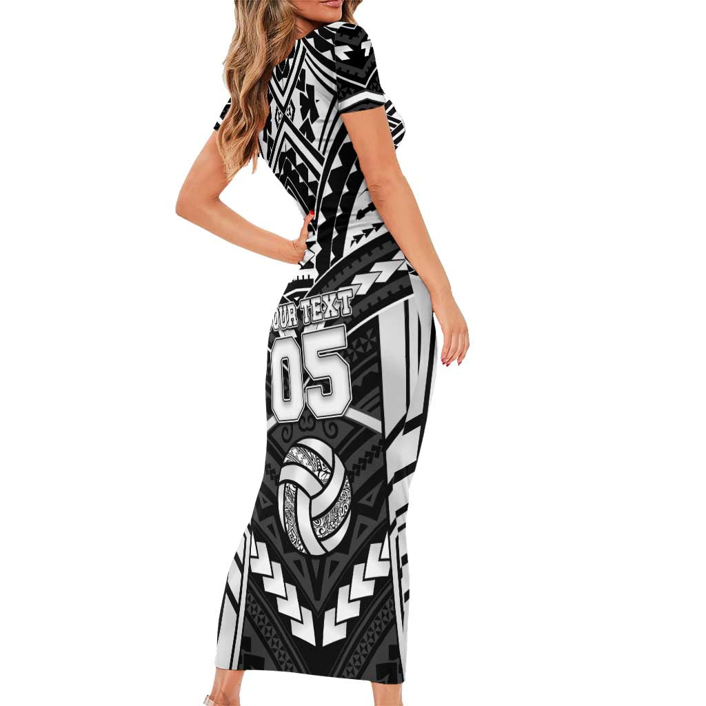 Custom Polynesia Beach Volleyball Family Matching Short Sleeve Bodycon Dress and Hawaiian Shirt Polynesian Tribal Pattern LT05 - Polynesian Pride
