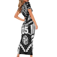 Custom Polynesia Beach Volleyball Family Matching Short Sleeve Bodycon Dress and Hawaiian Shirt Polynesian Tribal Pattern LT05 - Polynesian Pride