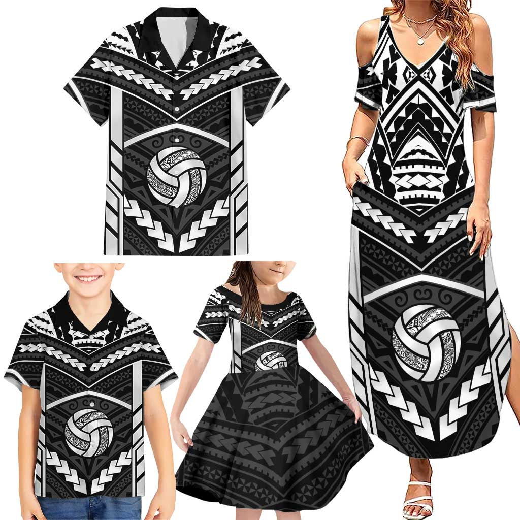 Custom Polynesia Beach Volleyball Family Matching Summer Maxi Dress and Hawaiian Shirt Polynesian Tribal Pattern LT05 - Polynesian Pride