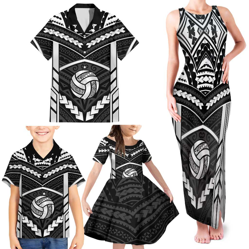 Custom Polynesia Beach Volleyball Family Matching Tank Maxi Dress and Hawaiian Shirt Polynesian Tribal Pattern - Polynesian Pride
