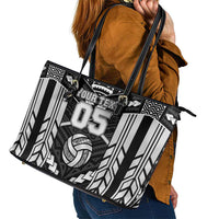 Custom Polynesia Beach Volleyball Leather Tote Bag Polynesian Tribal Pattern LT05 - Polynesian Pride