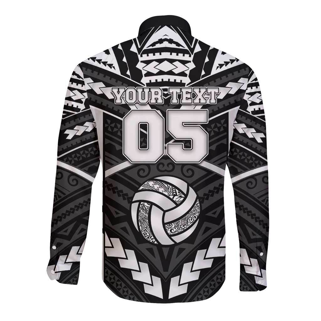 Custom Polynesia Beach Volleyball Long Sleeve Button Shirt Polynesian Tribal Pattern - Polynesian Pride