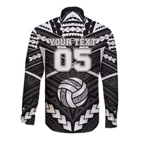 Custom Polynesia Beach Volleyball Long Sleeve Button Shirt Polynesian Tribal Pattern - Polynesian Pride
