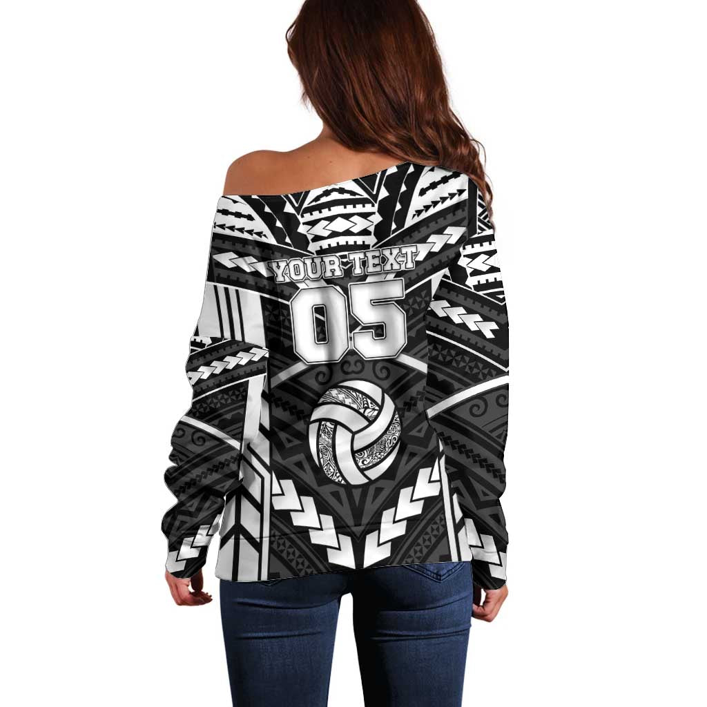 Custom Polynesia Beach Volleyball Off Shoulder Sweater Polynesian Tribal Pattern LT05 - Polynesian Pride