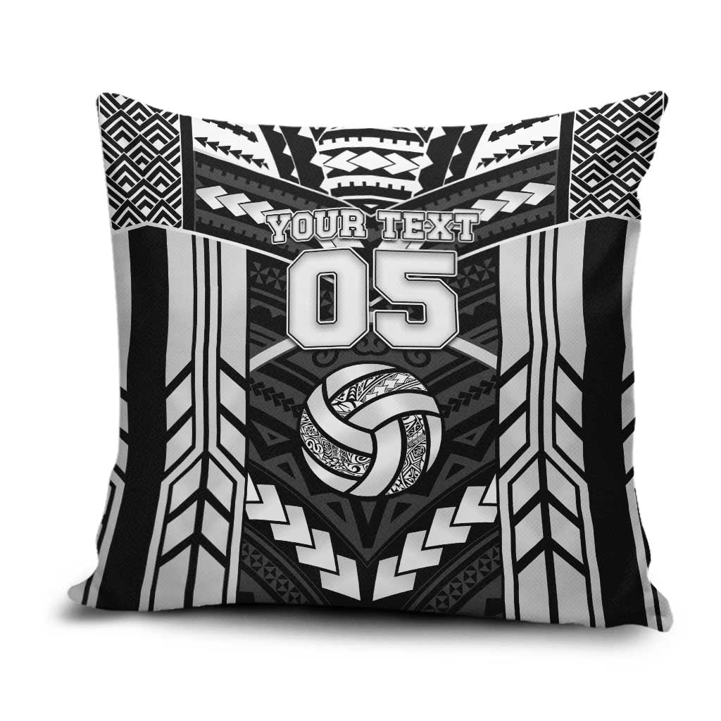 Custom Polynesia Beach Volleyball Pillow Cover Polynesian Tribal Pattern LT05 Black - Polynesian Pride