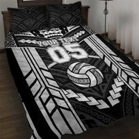 Custom Polynesia Beach Volleyball Quilt Bed Set Polynesian Tribal Pattern LT05 Black - Polynesian Pride
