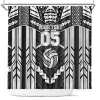 Custom Polynesia Beach Volleyball Shower Curtain Polynesian Tribal Pattern LT05 Black - Polynesian Pride