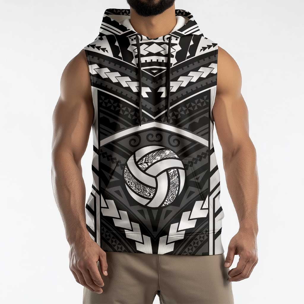 Custom Polynesia Beach Volleyball Sleeveless Hoodie Polynesian Tribal Pattern - Polynesian Pride