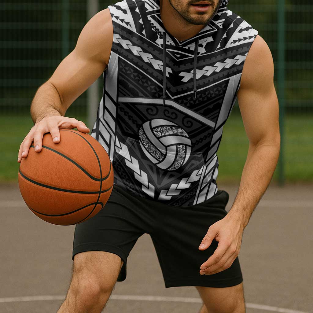 Custom Polynesia Beach Volleyball Sleeveless Hoodie Polynesian Tribal Pattern - Polynesian Pride