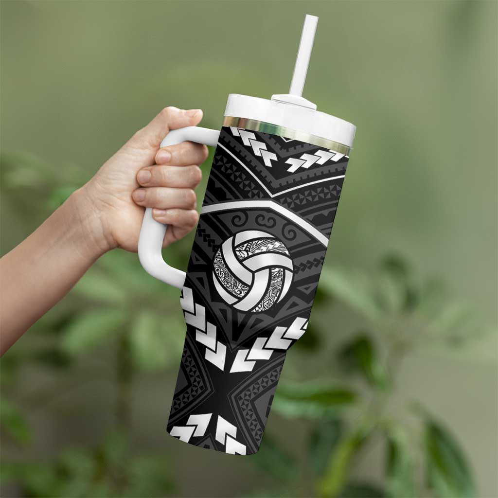 Custom Polynesia Beach Volleyball Tumbler With Handle Polynesian Tribal Pattern LT05 - Polynesian Pride