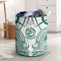 Hawaii Volleyball Laundry Basket Polynesian Pattern LT05 Teal - Polynesian Pride