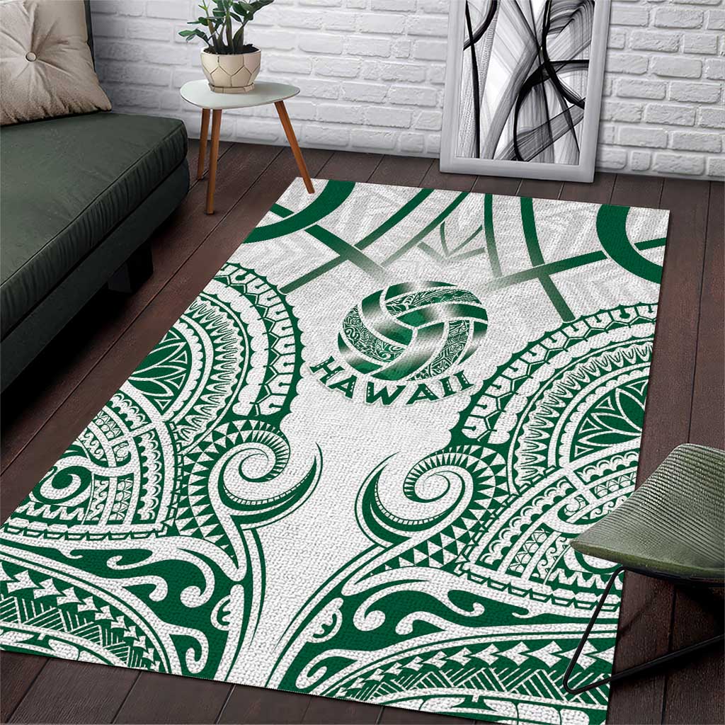 Hawaii Volleyball Area Rug Polynesian Pattern LT05 Teal - Polynesian Pride