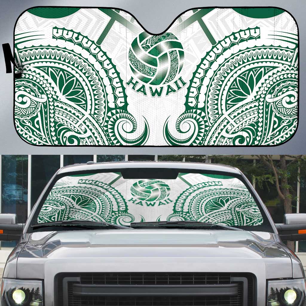 Hawaii Volleyball Auto Sun Shade Polynesian Pattern LT05 Teal - Polynesian Pride