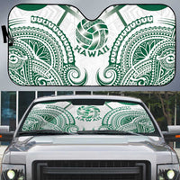 Hawaii Volleyball Auto Sun Shade Polynesian Pattern LT05 Teal - Polynesian Pride