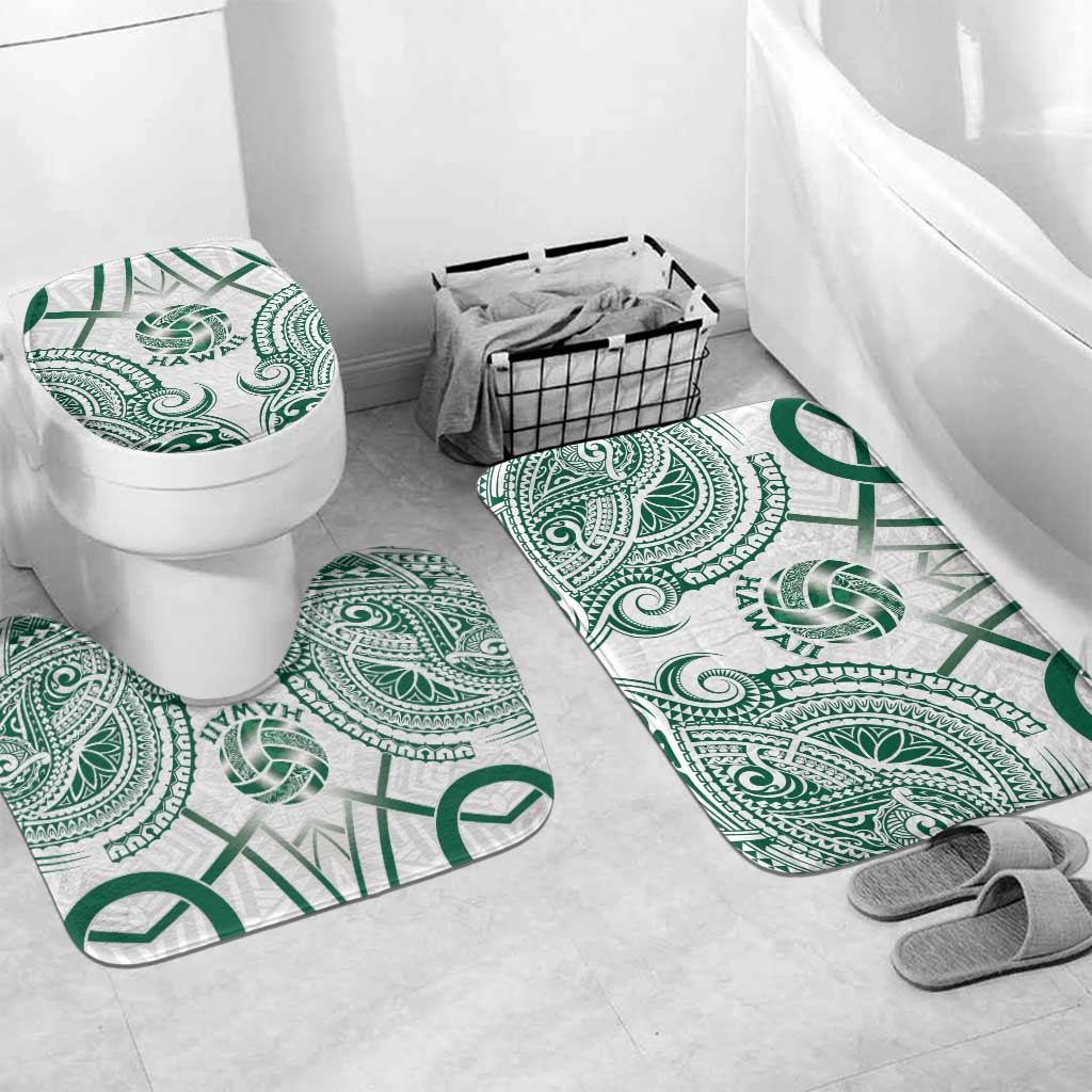 Hawaii Volleyball Bathroom Set Polynesian Pattern LT05 Mat Set Only (3 pcs) One Size Teal - Polynesian Pride