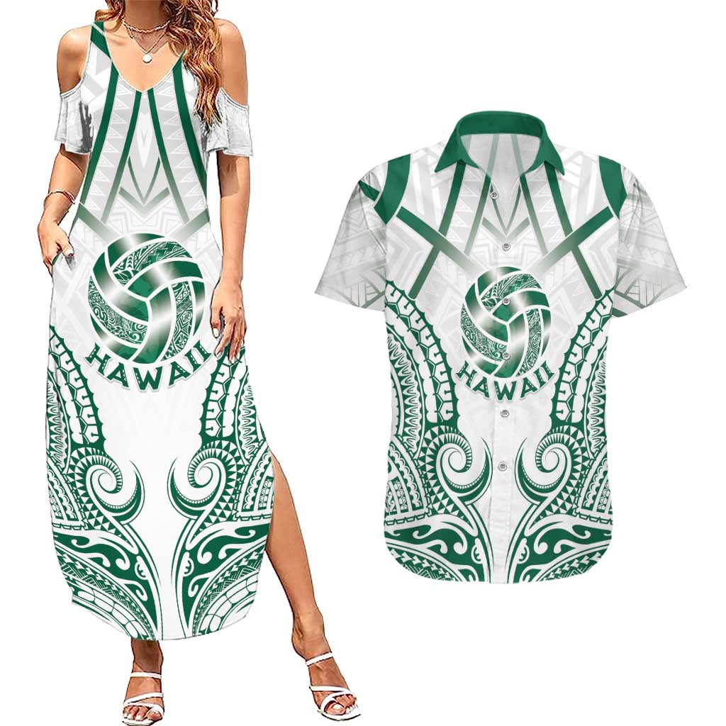 Custom Hawaii Volleyball Couples Matching Summer Maxi Dress and Hawaiian Shirt Polynesian Pattern - Polynesian Pride
