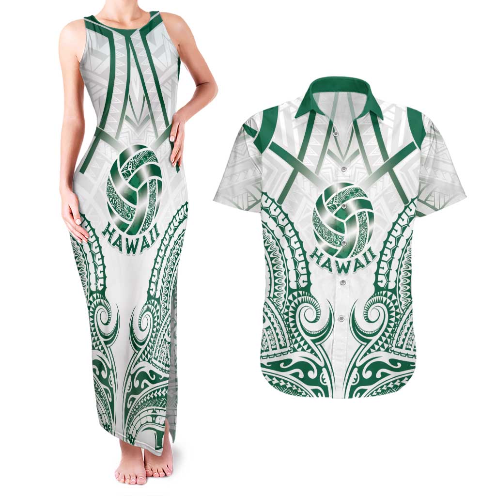 Custom Hawaii Volleyball Couples Matching Tank Maxi Dress and Hawaiian Shirt Polynesian Pattern - Polynesian Pride
