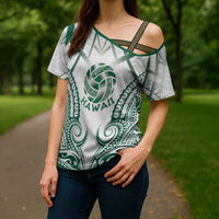 Custom Hawaii Volleyball Cross Shoulder Shirt Polynesian Pattern LT05 - Polynesian Pride