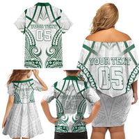 Custom Hawaii Volleyball Family Matching Off Shoulder Short Dress and Hawaiian Shirt Polynesian Pattern - Polynesian Pride