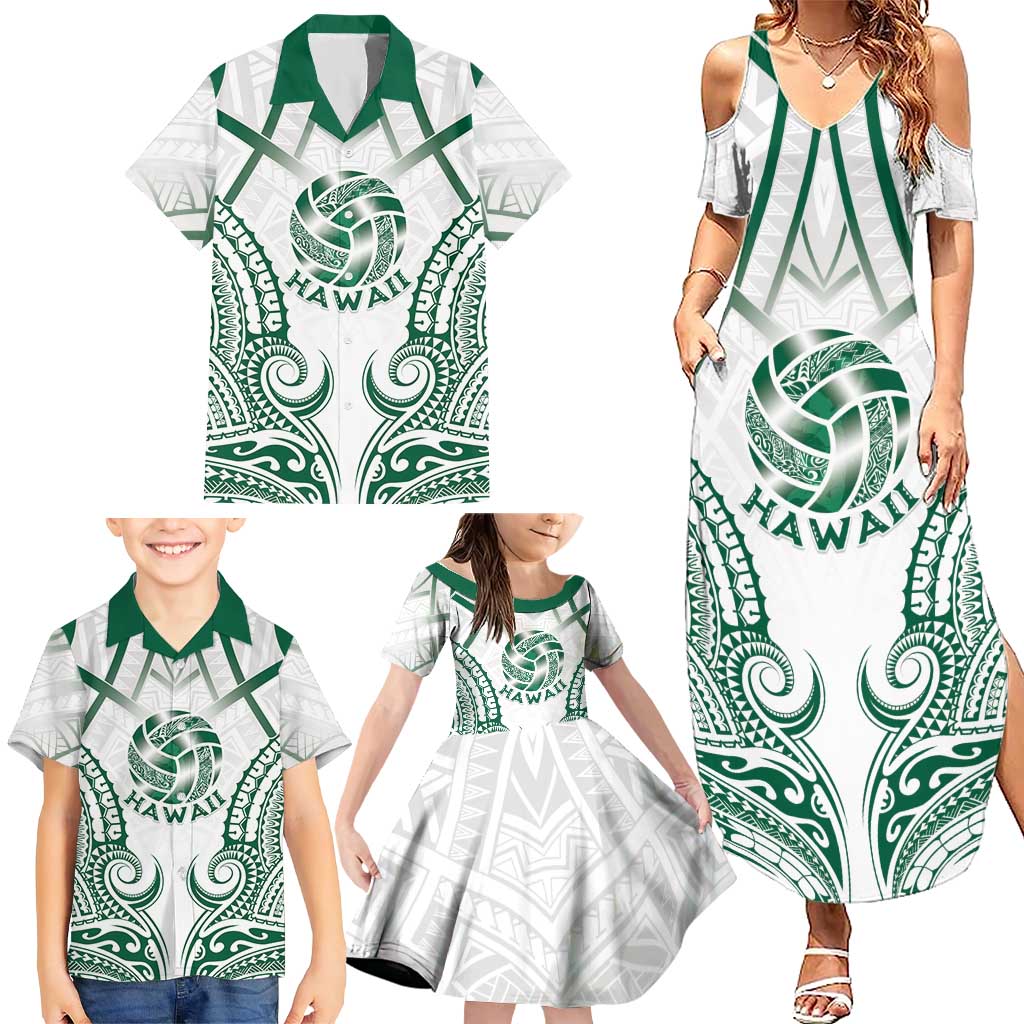 Custom Hawaii Volleyball Family Matching Summer Maxi Dress and Hawaiian Shirt Polynesian Pattern LT05 - Polynesian Pride